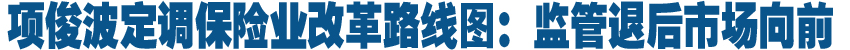 項俊波定調保險業改革路線圖:監管退后市場向前