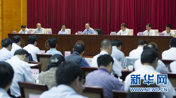 7月16日，中共中央政治局常委、中央紀委書記、中央巡視工作領導小組組長王岐山在北京出席2014年中央第二輪巡視工作動員部署會并講話。新華社記者黃敬文 攝 