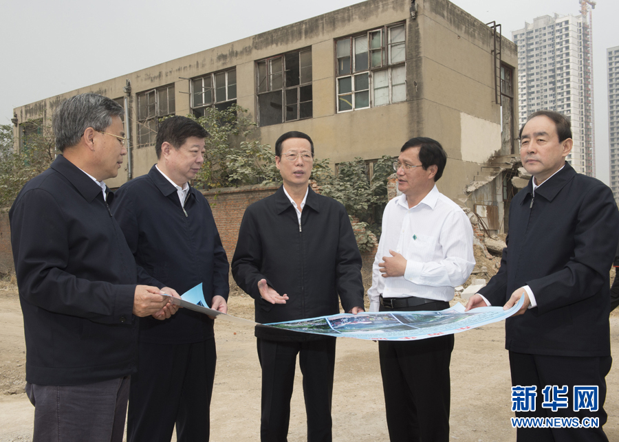 10月22日至23日，中共中央政治局常委、國務(wù)院副總理張高麗在山東調(diào)研扶貧工作情況。這是10月22日，張高麗就整體搬遷脫貧實(shí)地考察濟(jì)寧東南片區(qū)還遷安置區(qū)暨東南華城棚戶區(qū)改造項(xiàng)目。 新華社記者 王曄 攝