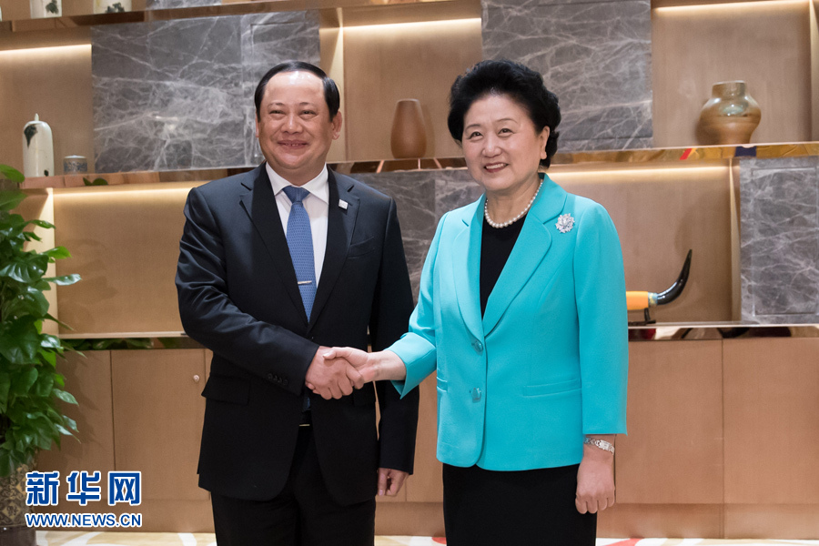 7月28日，國務院副總理劉延東在貴陽會見來華出席第十屆中國－東盟教育交流周的老撾副總理宋賽。 新華社記者劉續(xù)攝