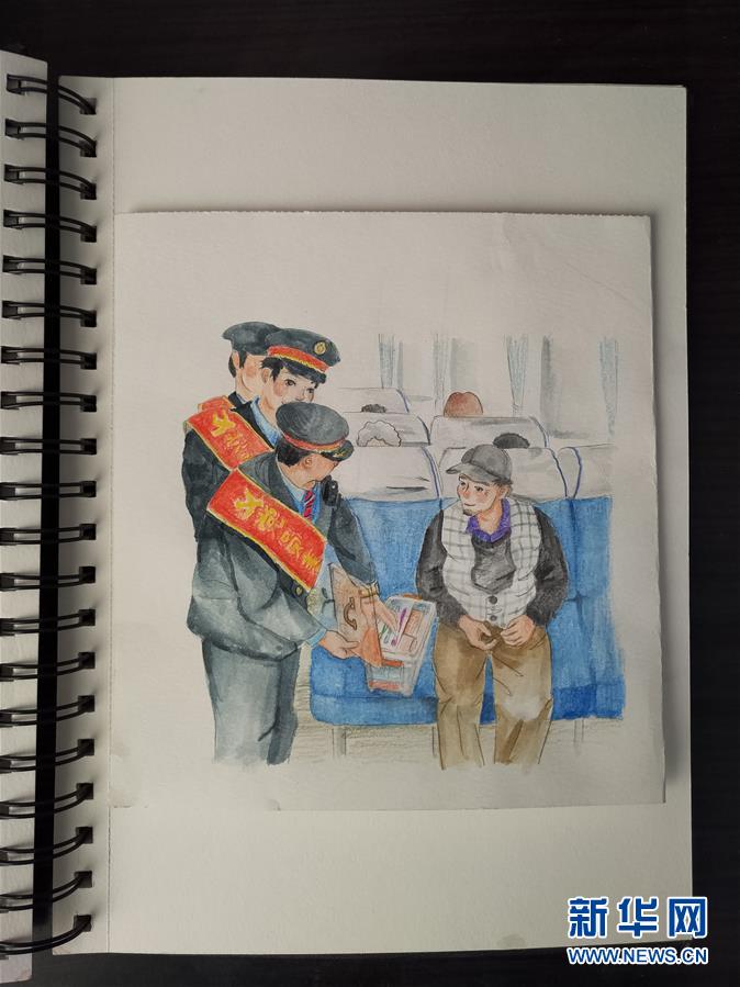 (新春走基層·圖文互動)(2)插畫里的春運故事